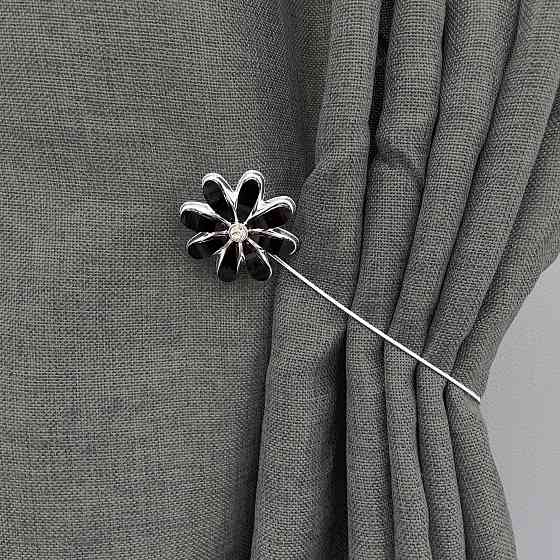 Магніти для штор та гардин "Flowers" набір 2 шт Чорний (81-249) Київ