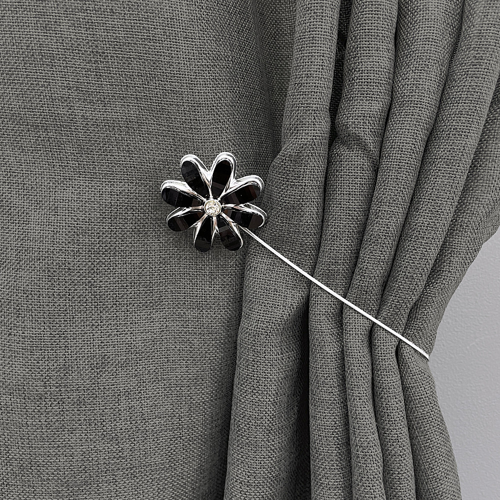 Магніти для штор та гардин "Flowers" набір 2 шт Чорний (81-249) Київ - фото 4