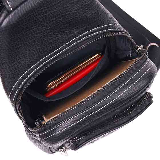 Мужская сумка через плечо из натуральной кожи 21284 Vintage Черная Киев