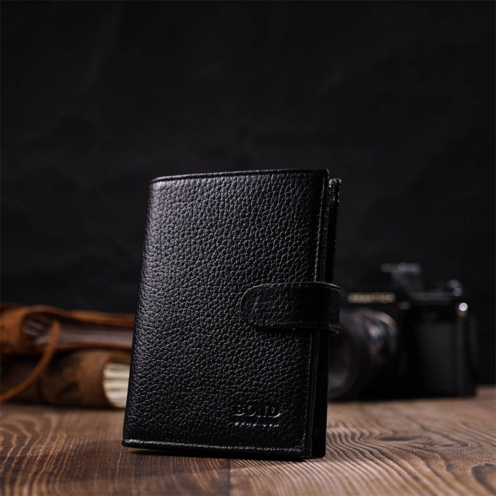 Портмоне для мужчин из натуральной зернистой кожи BOND 22055 Черный Киев - изображение 3