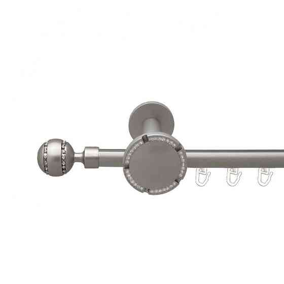 Карниз Orvit Аркадія металевий однорядний розета реверс фламо профільна труба  Сатин 19 мм 300 см Львов