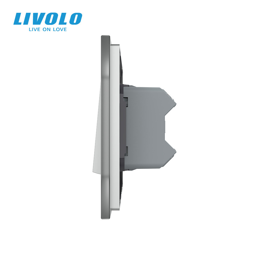 LIVOLO Двоклавішний перехресний вимикач LIVOLO чорний матовий скло Коломия - фото 11