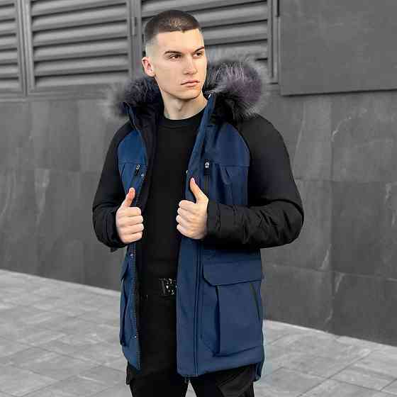 Парка чоловіча зимова з капюшоном Pobedov Seniora Udacha Gray Київ