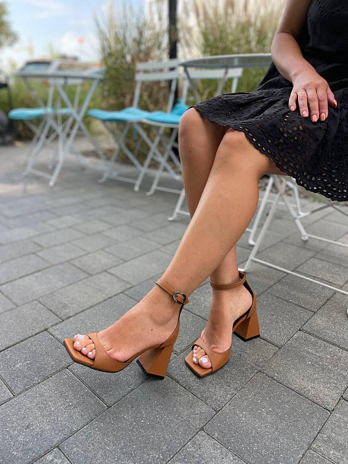 LIRIO Босоніжки жіночі коричневі LIRIO L0305/8073-68 літні шкіряні на підборах / Модні босоніжк Коломыя - изображение 4