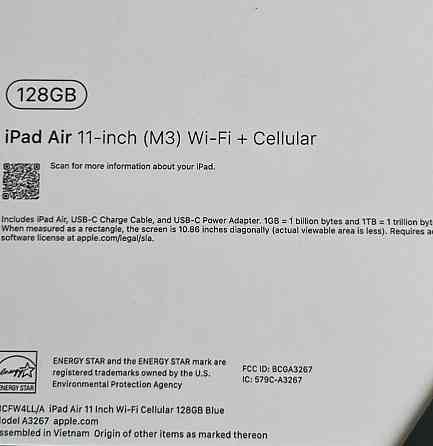 Ipad Air 11 2025 128gb wifi+Cellular M3 New планшет айпад 2025 новий. Київ
