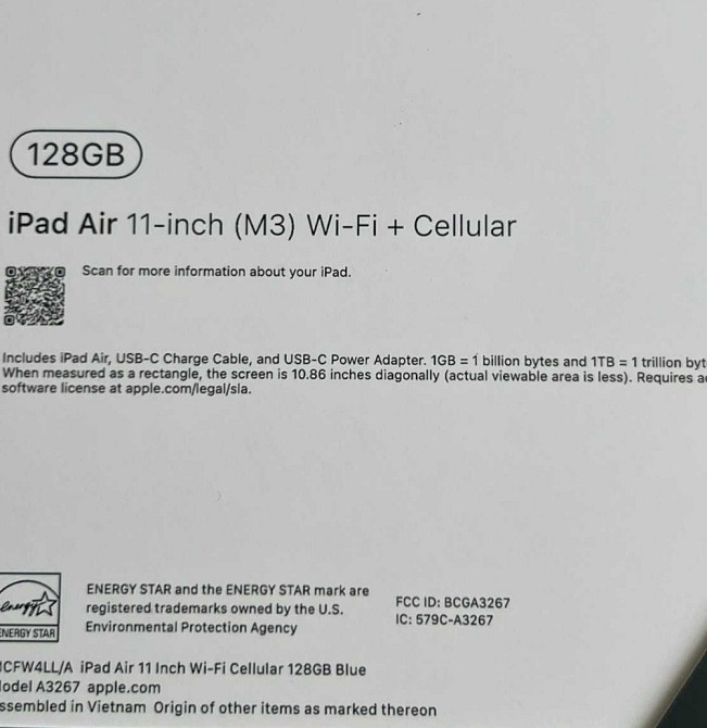 Ipad Air 11 2025 128gb wifi+Cellular M3 New планшет айпад 2025 новый. Киев - изображение 1