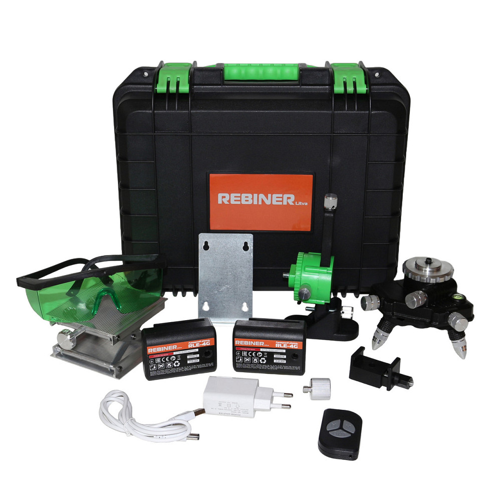Лазерний рівень 16 променів Rebiner RLE-4G зелений діод (4000 мА / год), гарантія 36 міс Львів - фото 10