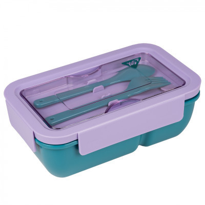 Ланч-бокс дитячий Yes Fusion 850 мл з приладдям фіолетово-зелений (708170) Вінниця - фото 1