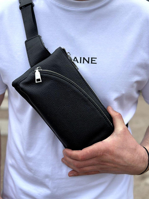 Чорна поясна бананка унісекс для телефону та документів Київ - фото 1