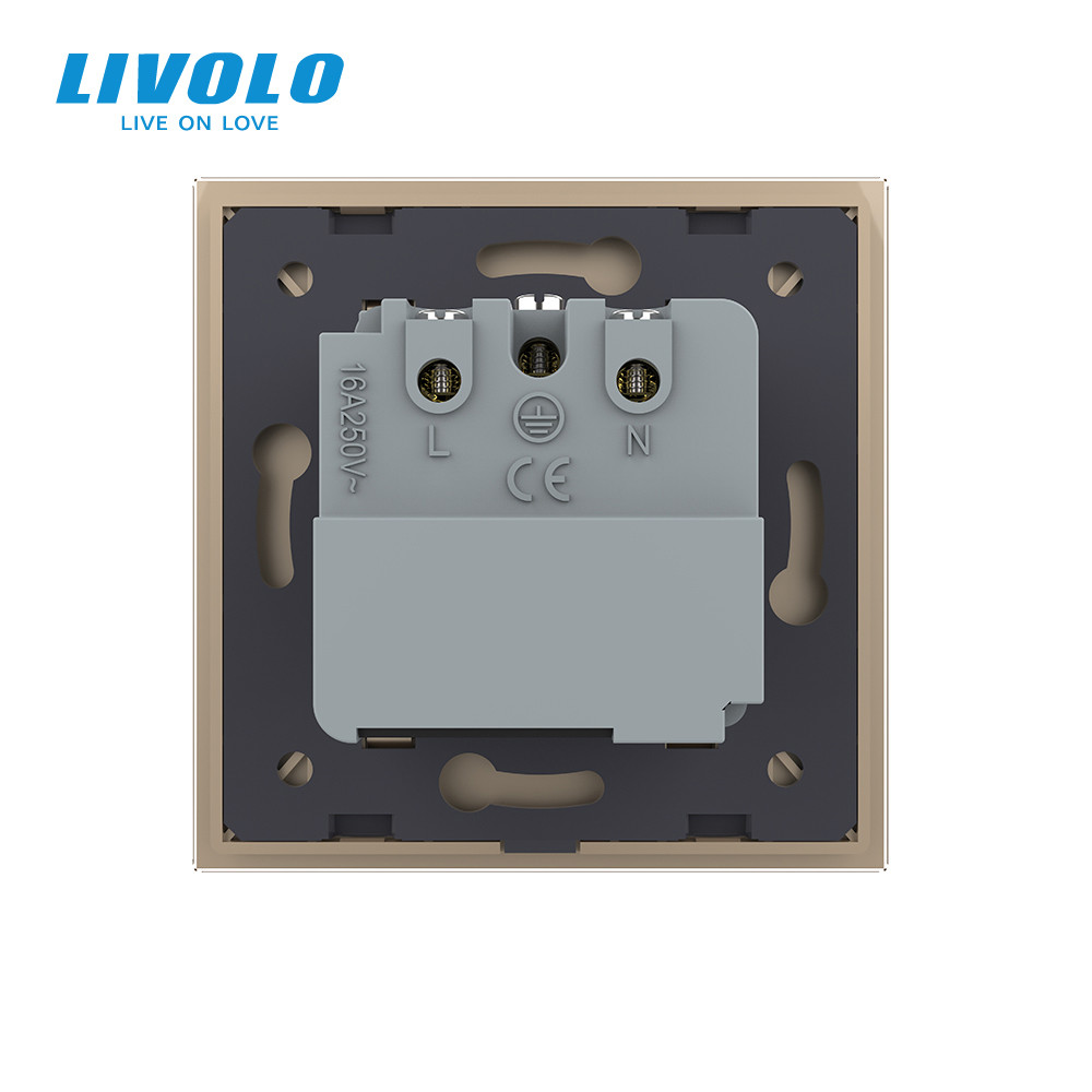 Радіокерована (дистанційна) розетка з пультом LIVOLO, золота, з заземленням та захисними шторками, керування зі смартфона, Alexa, Google Home, 16А 230 Коломыя - изображение 4