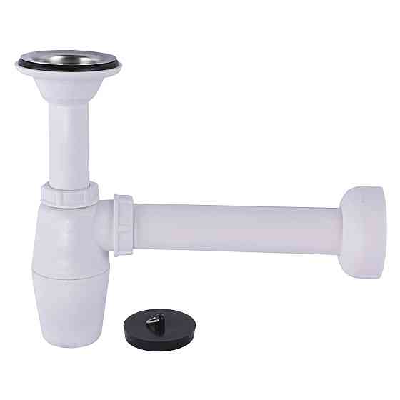 Сифон для раковини VIEGA 1 1/2″ x 1 1/2″ пластик білий бутил. з/г 137182 (000000810) Київ