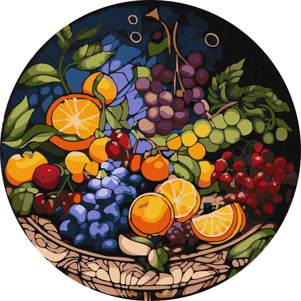 Картина за номерами "Апетитна композиція" ©art_selena_ua KHO-R1014 діаметр 39 см Ідейка Вінниця - фото 1