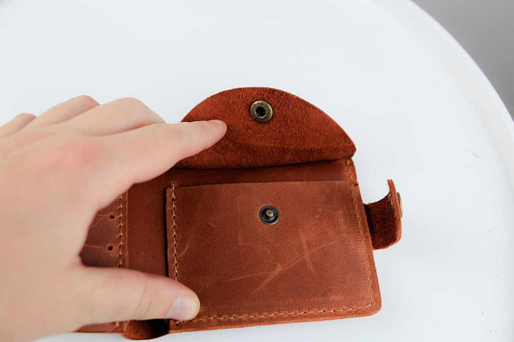 Класичний гаманець із натуральної шкіри Crazy Horse SH017 (Світло-коричневий) Суми - фото 8