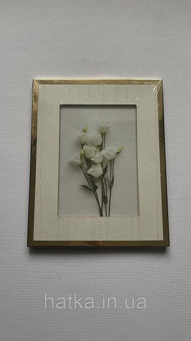 Рамка для фотографії 17*22*1 (15*10 см) фото біла із золотим обідком Київ - фото 4