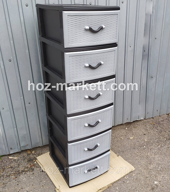 Комод пластиковый Стиль тумба серый на 6 ящиков Украина Харьков - изображение 5