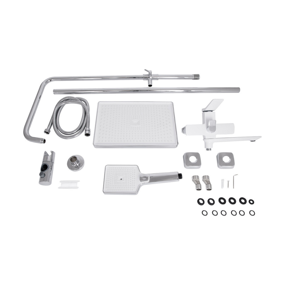 Душевая система универсальная Qtap Presto на три потребителя (с изливом) QTPRE111CRW45580 Chrome/White Киев - изображение 9