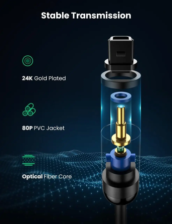 Аудіокабель UGREEN Toslink 2м чорний Київ