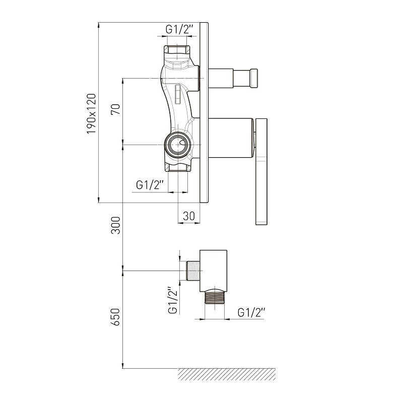 Змішувач прихованого монтажу VOLLE MORA cromo для ванни Київ - фото 2