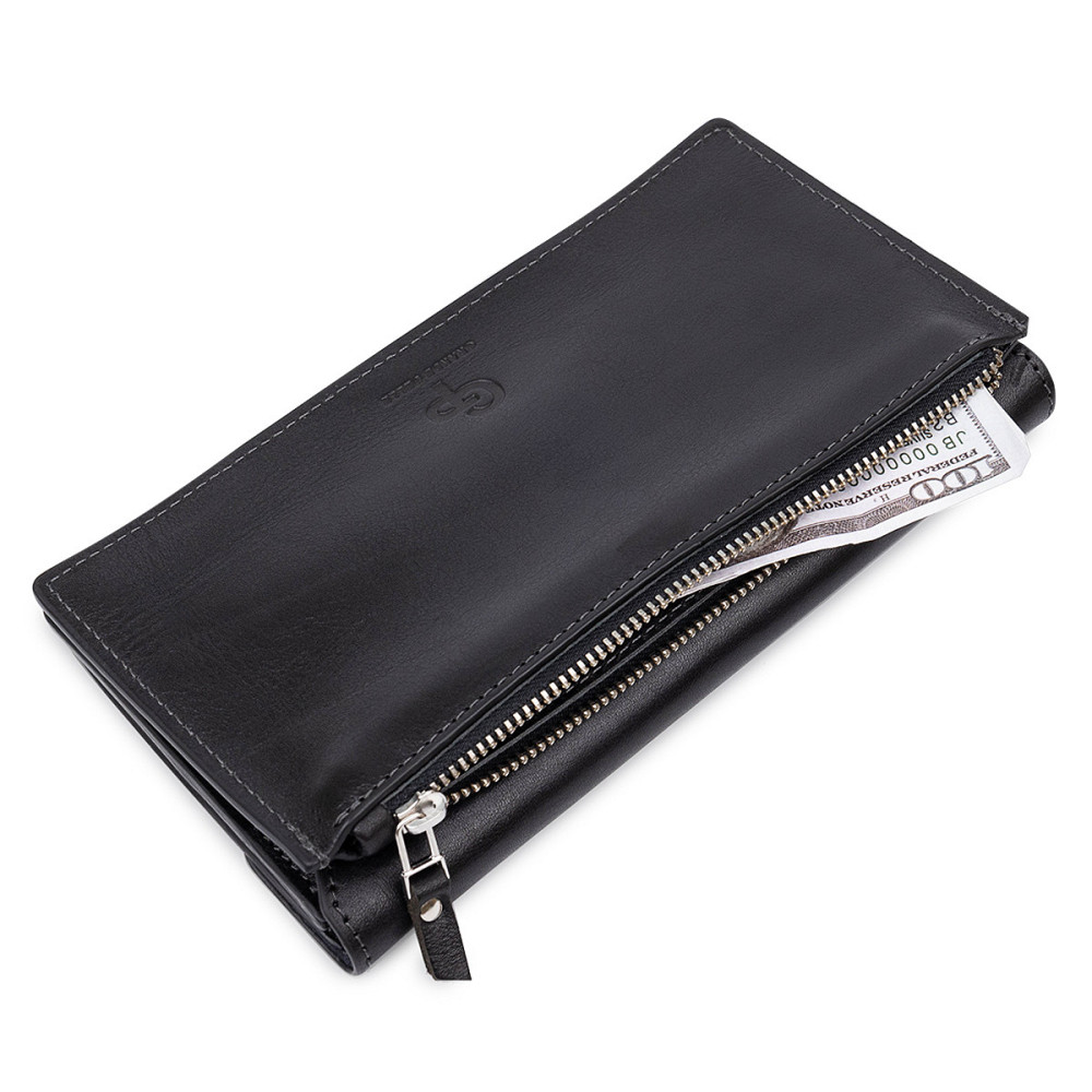 Практичне стильне портмоне унісекс GRANDE PELLE 11558 Чорний Київ - фото 6