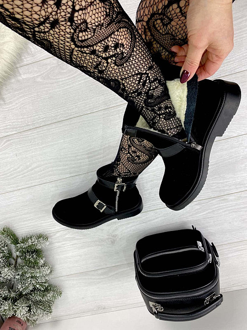 Без бренда Черевики жіночі D and V 2032 чорні (зима, замша натуральна) (2263) 37 Коломыя - изображение 4