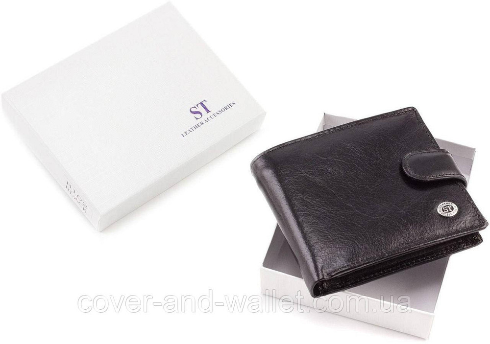 Шкіряний чоловічий портмоне з гладкої шкіри ST B 102 Leather Київ - фото 10