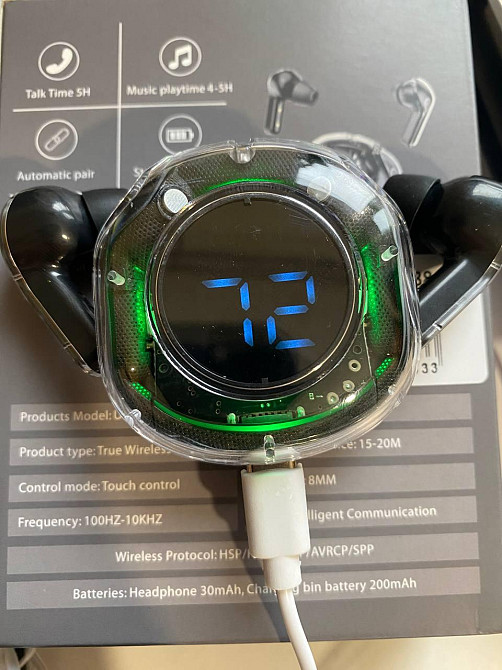 Бездротові навушники TWS Ultrapods Pro з дисплеєм на кейсі та кабелем USB Type-C Одеса - фото 5