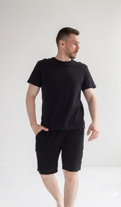 Мужские шорты муслиновые Черный M Харьков - изображение 1