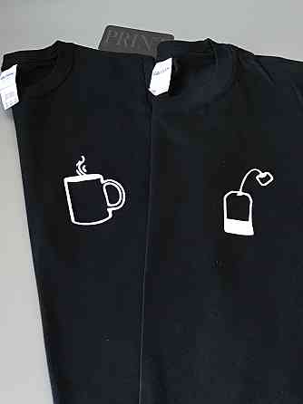 Парні футболки для хлопця та дівчини з чашкою та пакетиком Чернівці