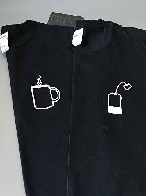 Парні футболки для хлопця та дівчини з чашкою та пакетиком Чернівці - фото 1