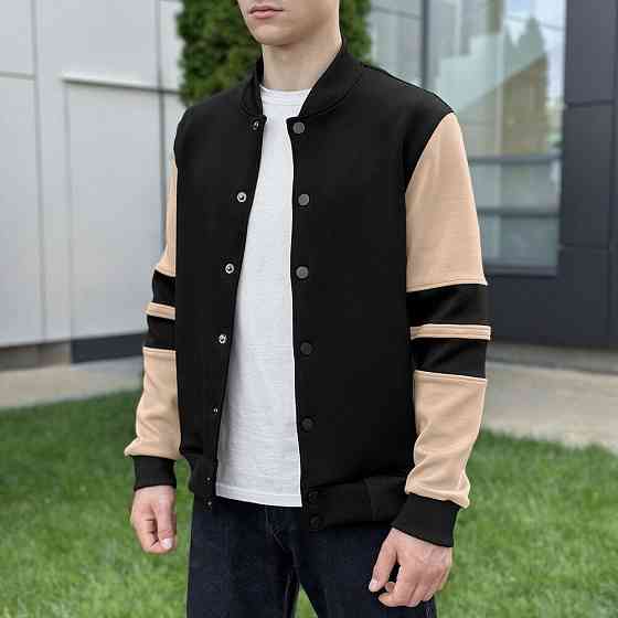 Чорний чоловічий бомбер на кнопках Pobedov Blast Київ