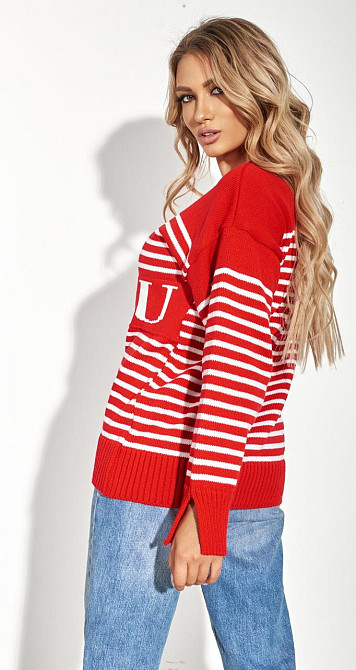 Модний светр у смужку (48-52) Київ - фото 3