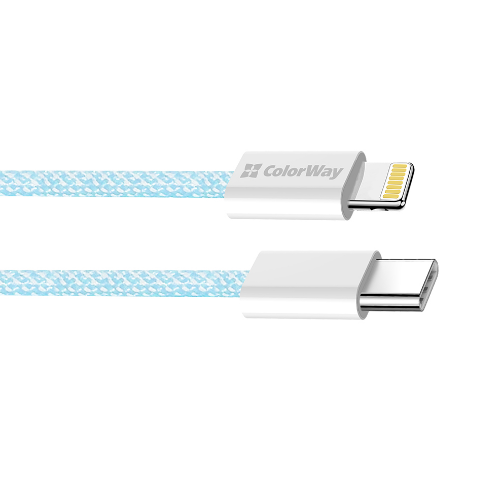 Кабель USB PD Type-C/Lightning ColorWay CW-CBPDCL061-BL 27W 1м синій Житомир
