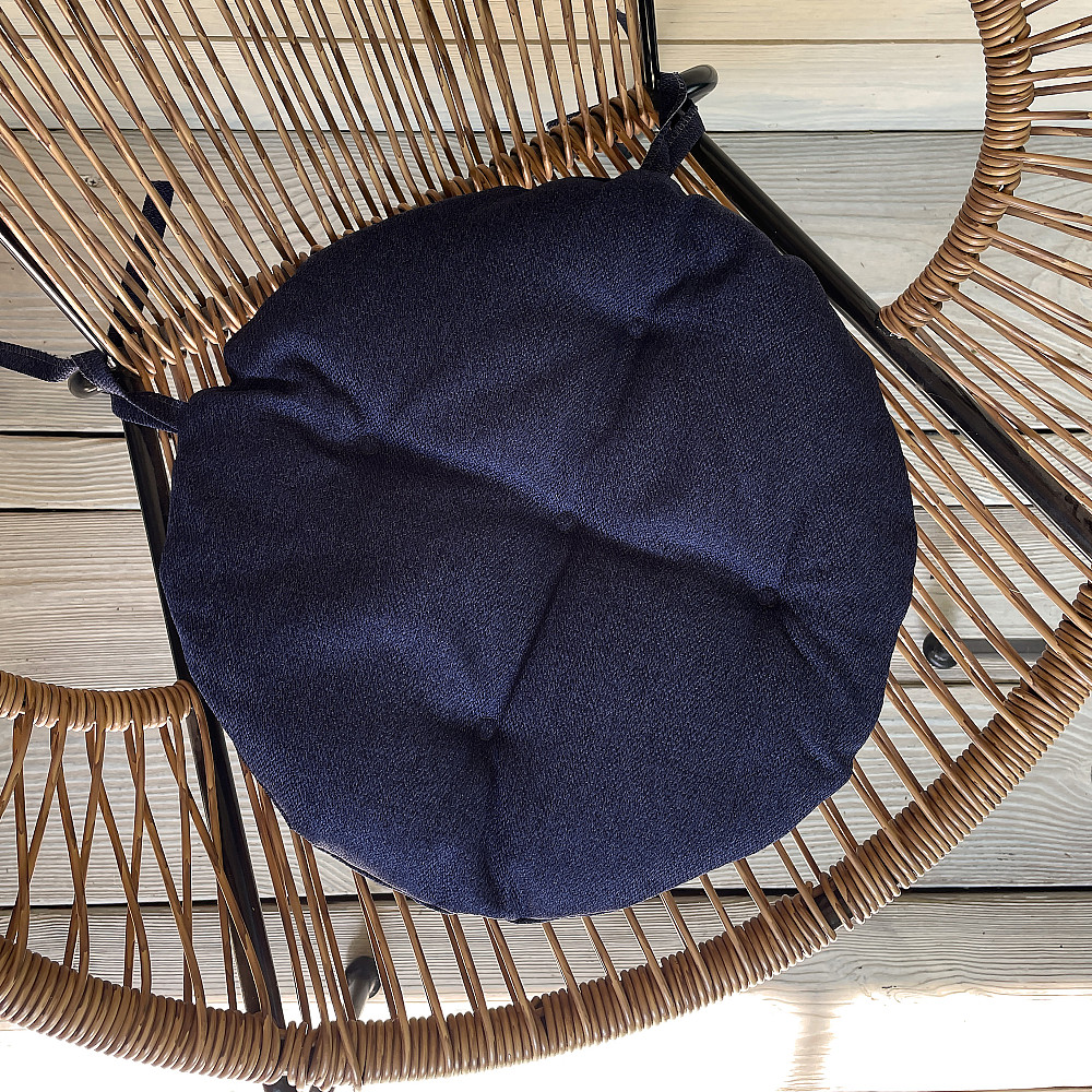 Подушка для стільців (38x38х5 см) кругла Decorator Мальмо колір темно-синій 84-044 Київ - фото 1