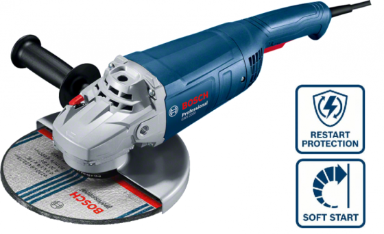 Профессиональная угловая шлифмашина (болгарка) Bosch GWS 2200 : 2200 Вт, 6500 об/мин, диск 230 мм Киев