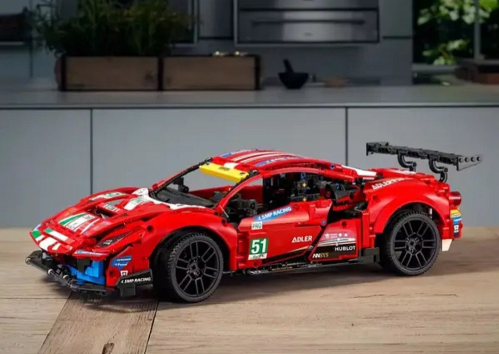 Конструктор Technic Ferrari 488 GTE AF CORSE 1677 деталей маштаб 1:10 Феррарі червона Корса Киев - изображение 1