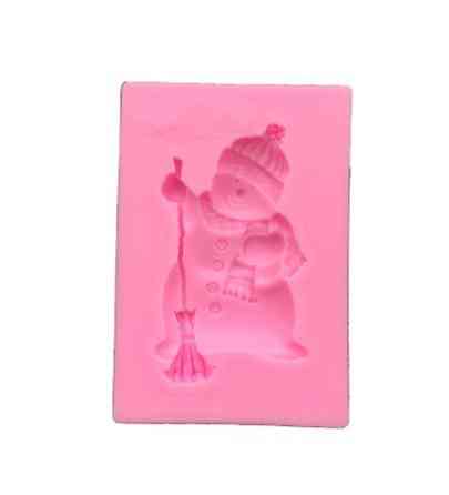 Молд новогодний Снеговик 53 на 35 мм розовый Киев