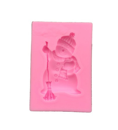 Молд новогодний Снеговик 53 на 35 мм розовый Киев - изображение 2