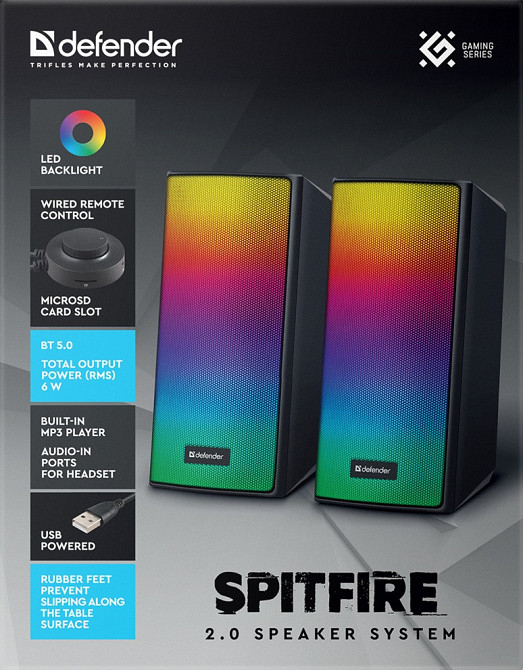 Акустика Defender Spitfire 6W Black (65047) (7191283) Київ - фото 14