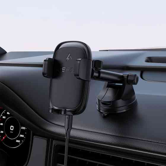 Автотримач для телефона з БЗП ACEFAST D49 press type wireless charging car holder for dashboard Black Одеса