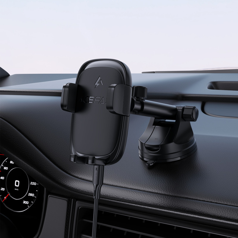 Автотримач для телефона з БЗП ACEFAST D49 press type wireless charging car holder for dashboard Black Одеса - фото 6