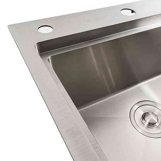 PLATINUM Кухонна мийка нержавійка 78*43 L Platinum Handmade (два отвори, круглий сифон 3,0/0,8) Коломия