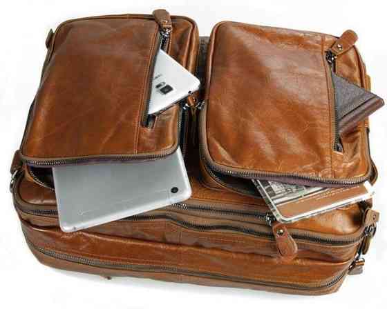 Сумка чоловіча Vintage 14353 трансформер Рудий Київ