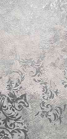 Шпалери вінілові на флізеліні гарячого тиснення DUKA Selective1.06х10 вензель структурні сріблясті на сірому DK32650-5 Київ