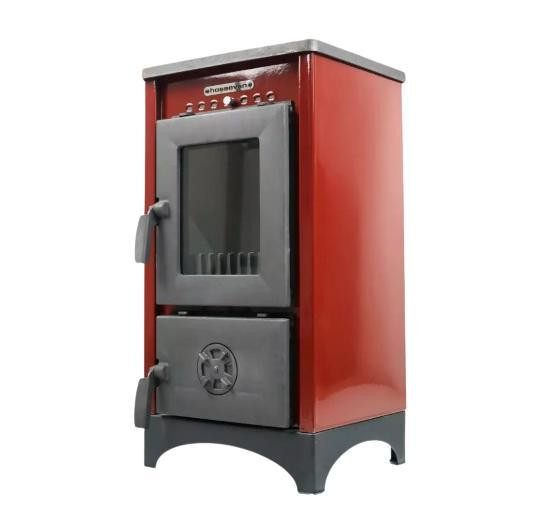 Піч-камін на дровах Hosseven 9008 MINI 7 кВт сталева буржуйка з шамотом та склом верхній димохід Туреччина Тернопіль - фото 2