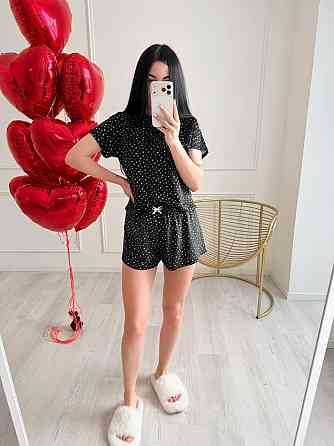 Женская стильная домашняя пижама с велюром Одесса