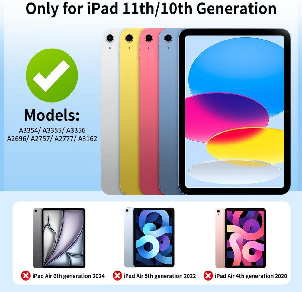 Захисний магнітний чохол-книжка для iPad (A16) 11-го/10-го покоління (2025/2022) A3354 / A3355 / A2696 / A2757 / A2777 Дніпро - фото 9