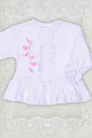 Хрестильний білий комплект для дівчинки 86 топ Крохатушка одяг Київ