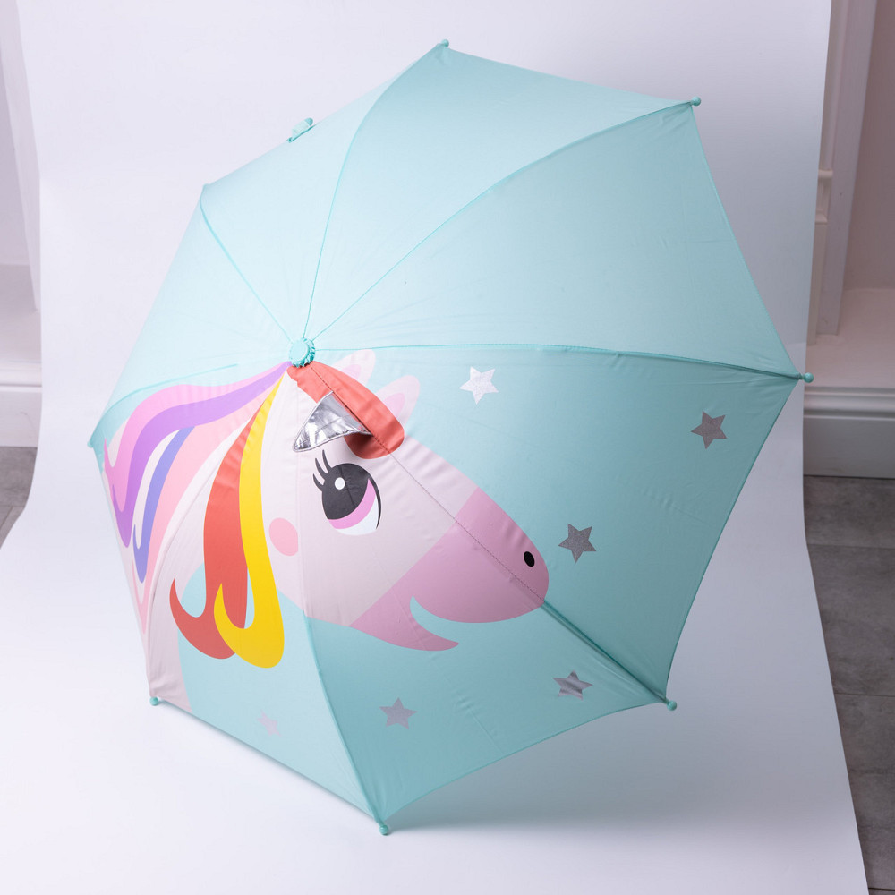 Дитячий зонт-трость м'ятного кольору, механічний, 89 см Київ - фото 7