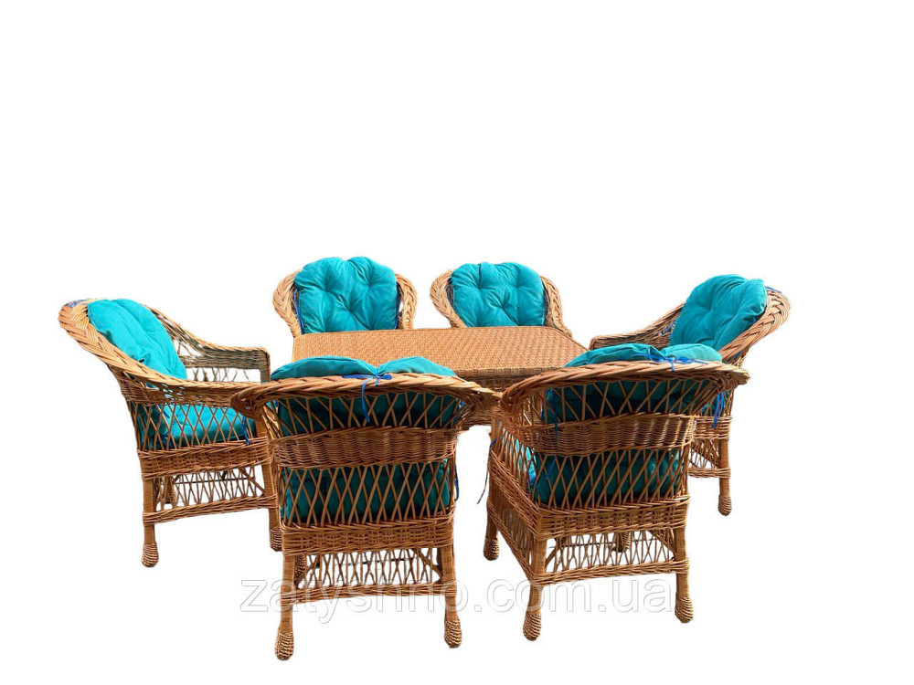 Меблі плетені 6 крісел і стіл Київ - фото 1