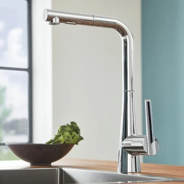 Змішувач для кухні з висувним виливом Grohe Zedra 32553002 Київ - фото 8